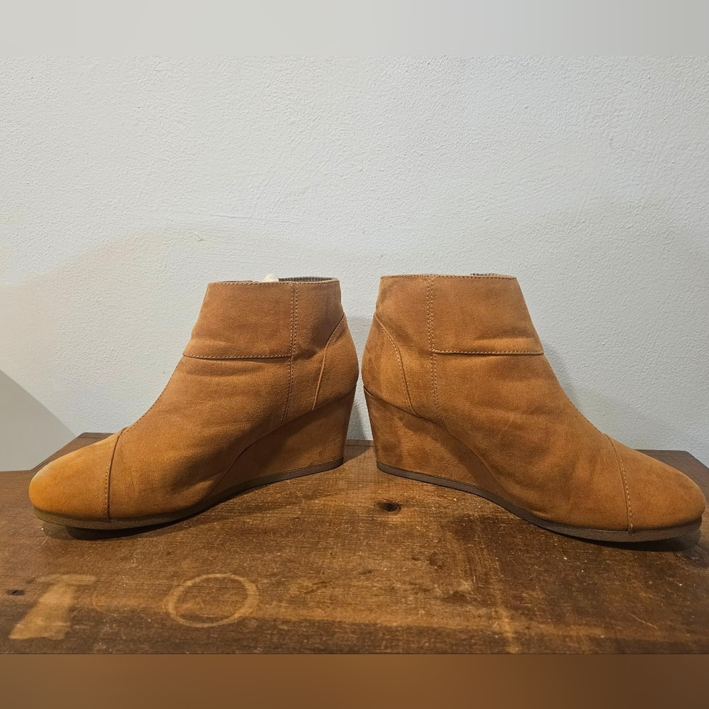 Wedge Heel Bootie Boots Suede - Picture 2 of 9